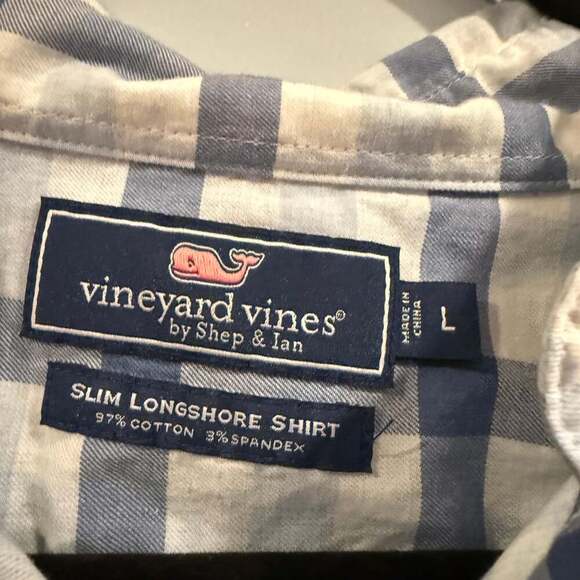 Vineyard Vines Slim Longshore Shirt Men’s Large Blue Plaid Button Down - Picture 2 of 4